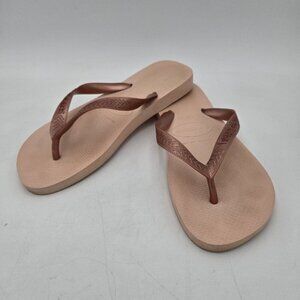 HAVAIANAS blush Pink Rubber Thong Flip Flop Sandals 39 40 9 10 Beach Bohemian